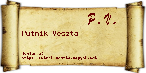 Putnik Veszta névjegykártya